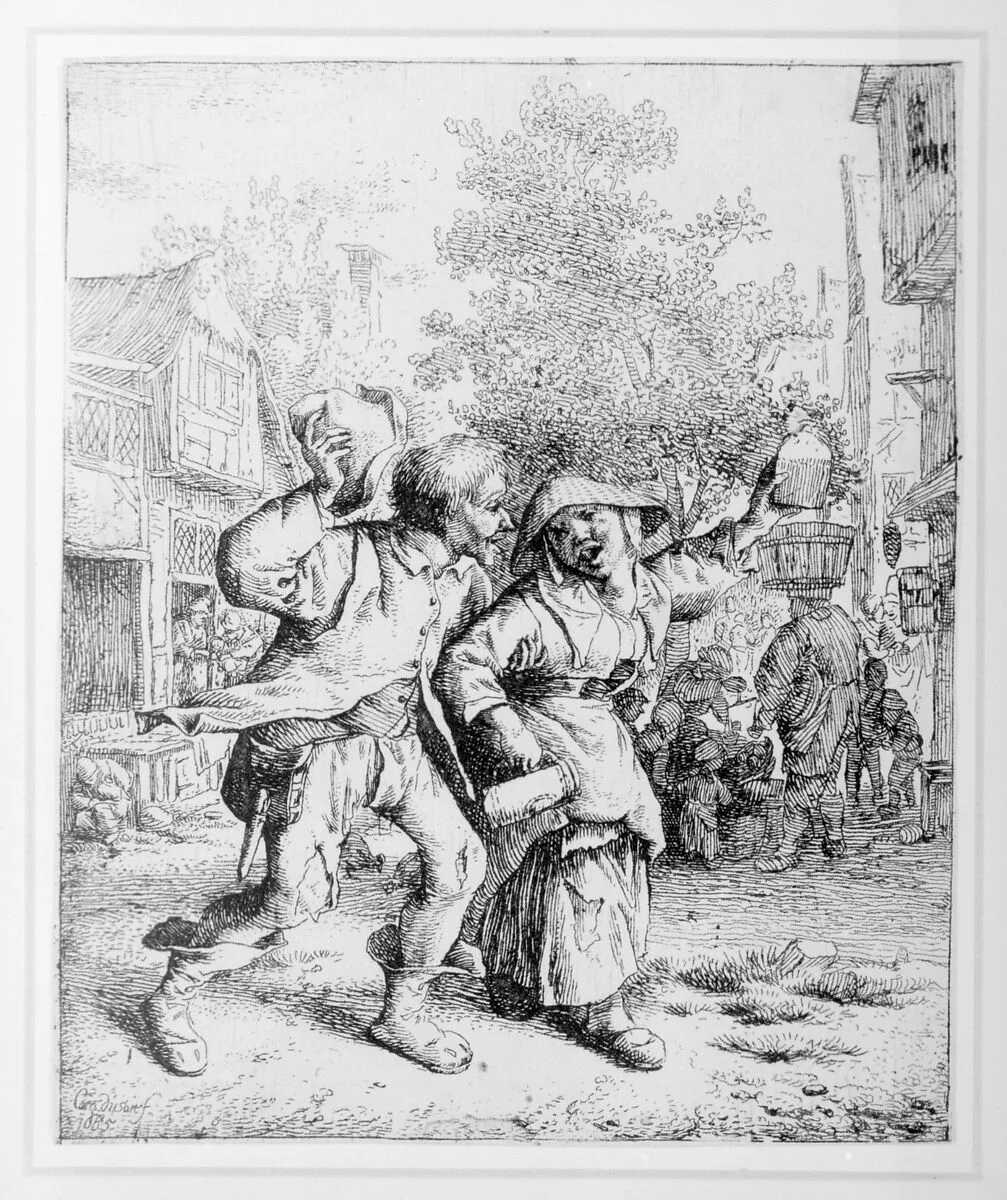 The Drunken Couple — Cornelis Dusart