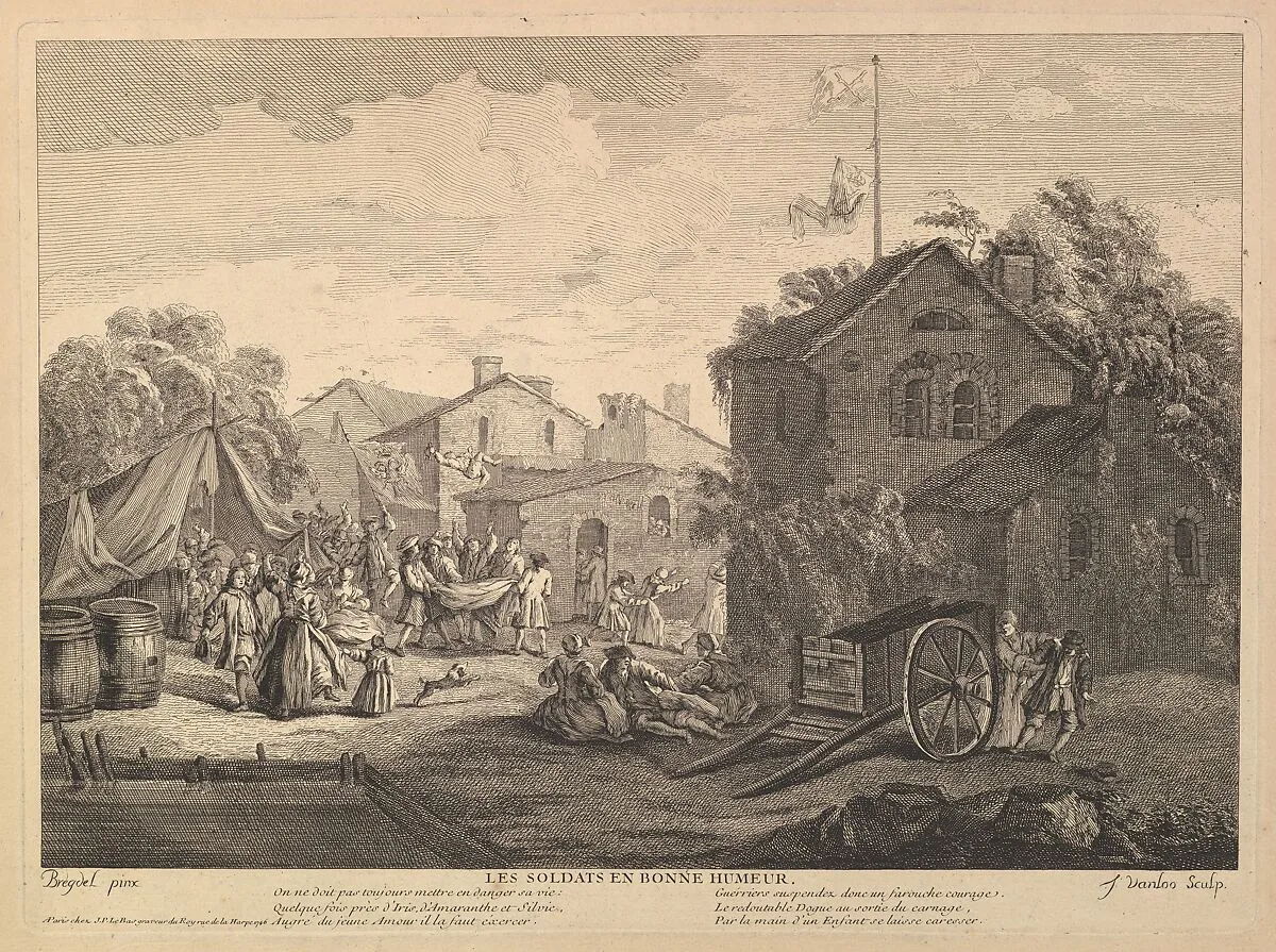 Soldiers in a Good Mood (Les Soldats en Bonne Humeur) — Jacques Philippe Le Bas|Carel Breydel|Joseph Van Loo