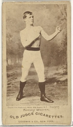 Tommy Warren, from the Celebrities and Prizefighters series (N174) for Old Judge Cigarettes
