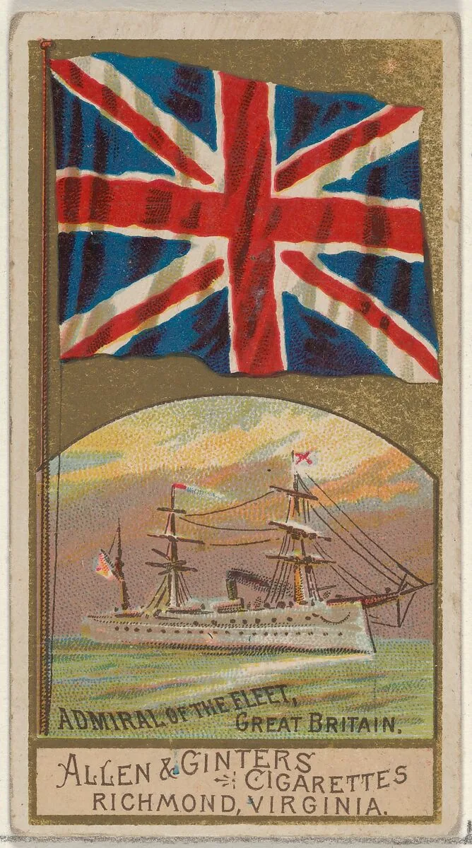 Admiral of the Fleet, Great Britain, from the Naval Flags series (N17) for Allen & Ginter Cigarettes Brands — Allen & Ginter