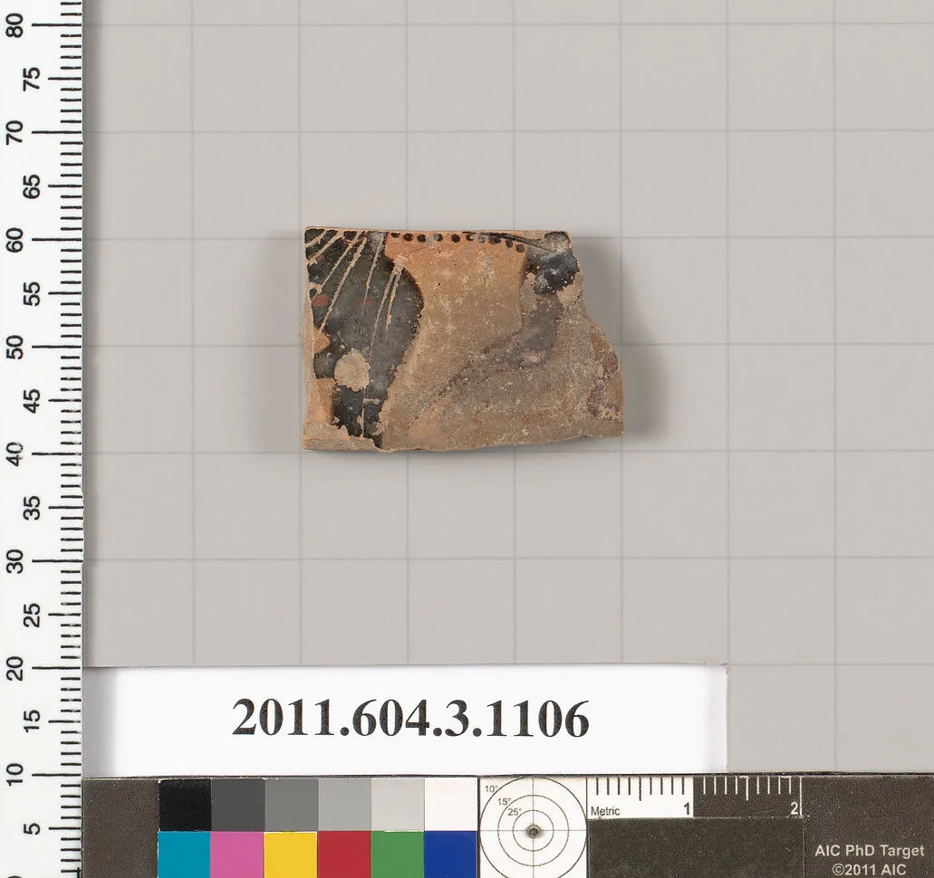 Terracotta fragment of a mastoid (drinking cup with narrow base) or a kyathos (cup-shaped ladle) — Unknown