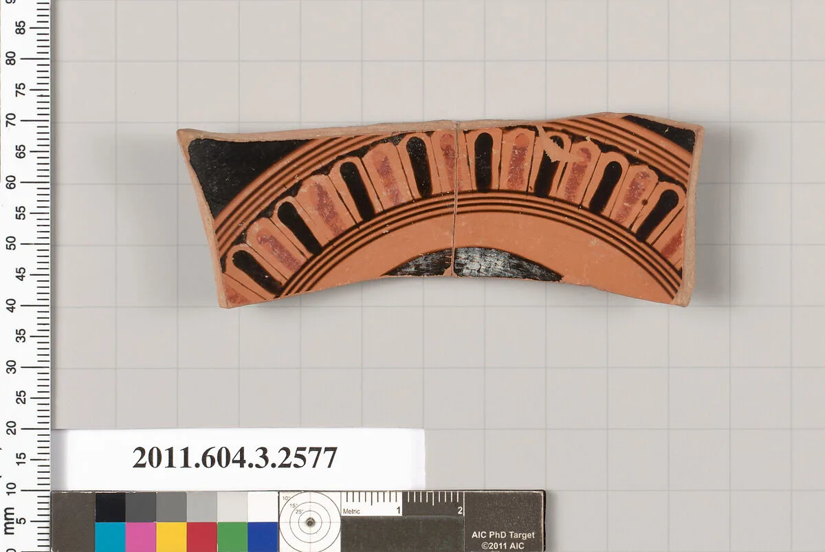 Terracotta fragment of a Little Master cup (drinking cup) — Unknown