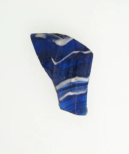 Glass mosaic ribbed bowl fragment