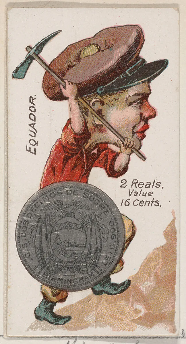 Ecuador, 2 Reals, from the series Coins of All Nations (N72, variation 1) for Duke brand cigarettes — W. Duke, Sons & Co.