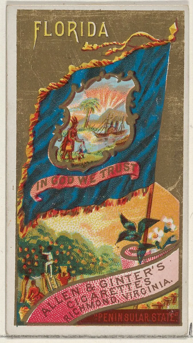 Florida, from Flags of the States and Territories (N11) for Allen & Ginter Cigarettes Brands — Allen & Ginter