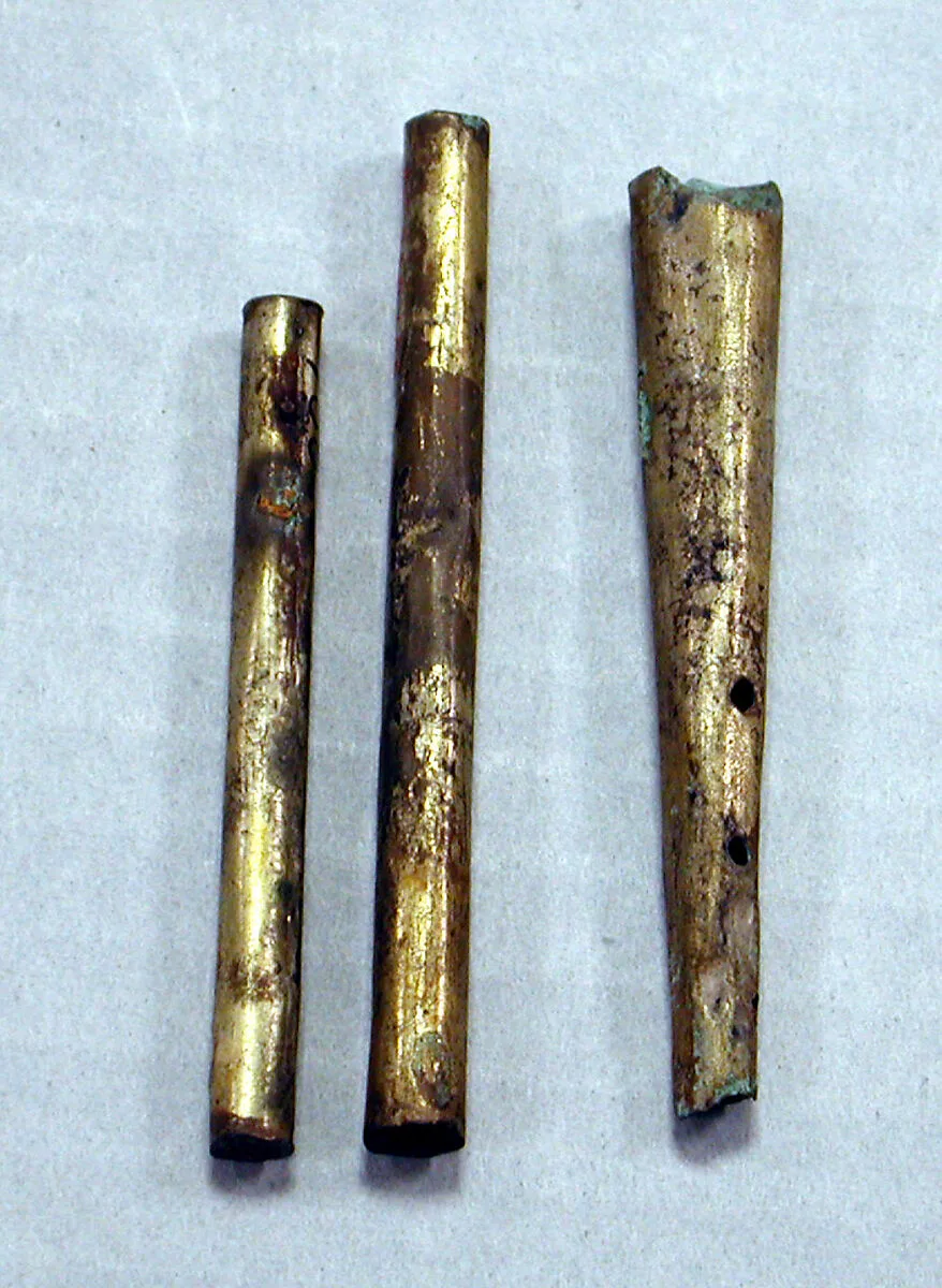 Hammered Silver Tube Ornament — Unknown