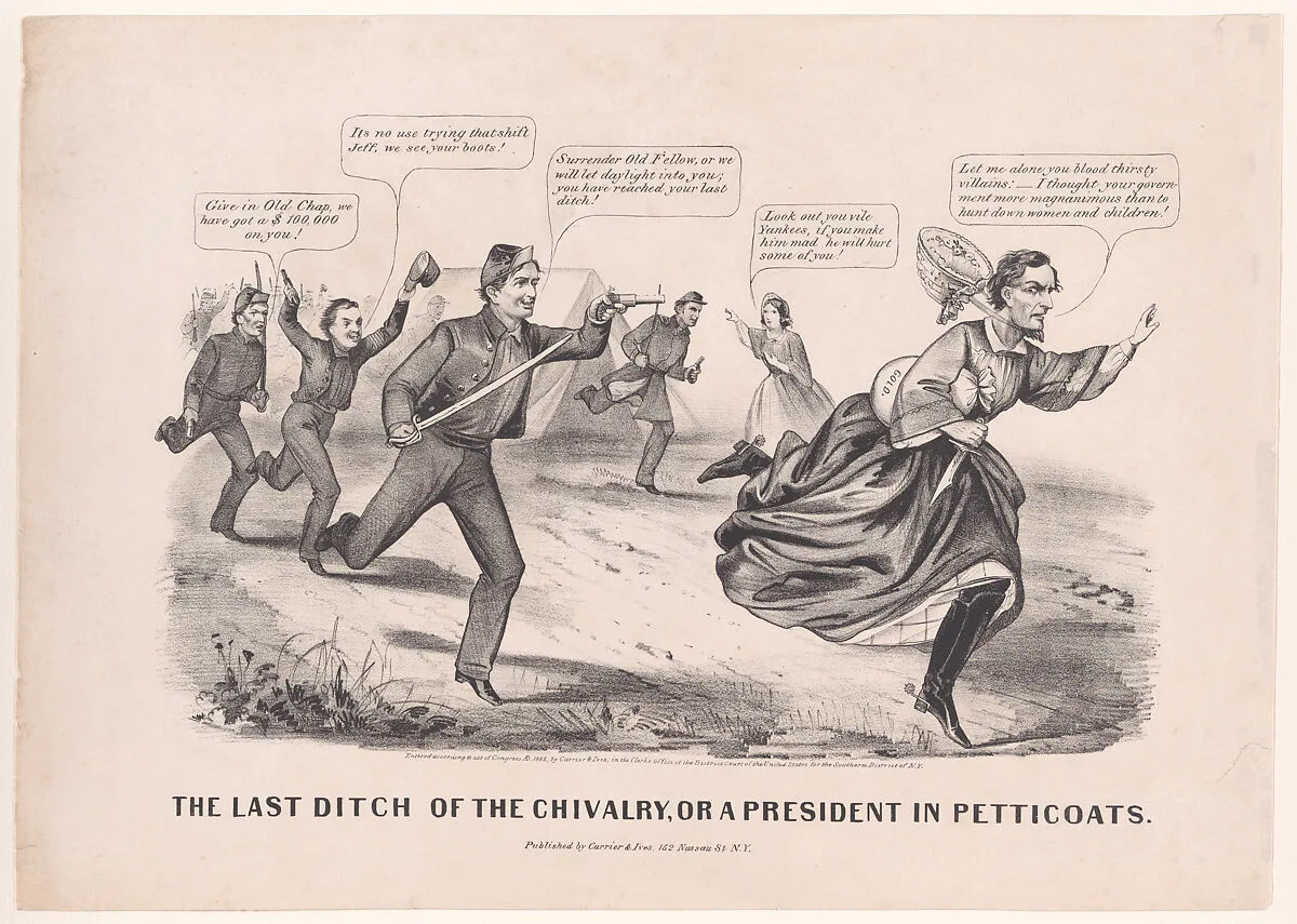 The Last Ditch of the Chivalry, or a President in Petticoats — Varina Anne Davis|Jefferson Davis|Currier & Ives