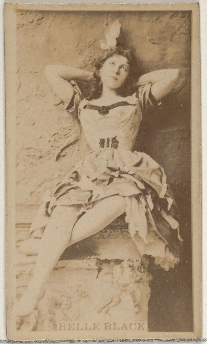 Belle Black, from the Actors and Actresses series (N45, Type 8) for Virginia Brights Cigarettes — Allen & Ginter
