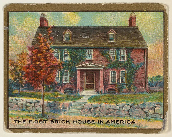The First Brick House in America, from the "Historic Homes" series (T69), issued with Helmar Cigarettes by S. Anargyros Tobacco Company — S. Anargyros Tobacco Company