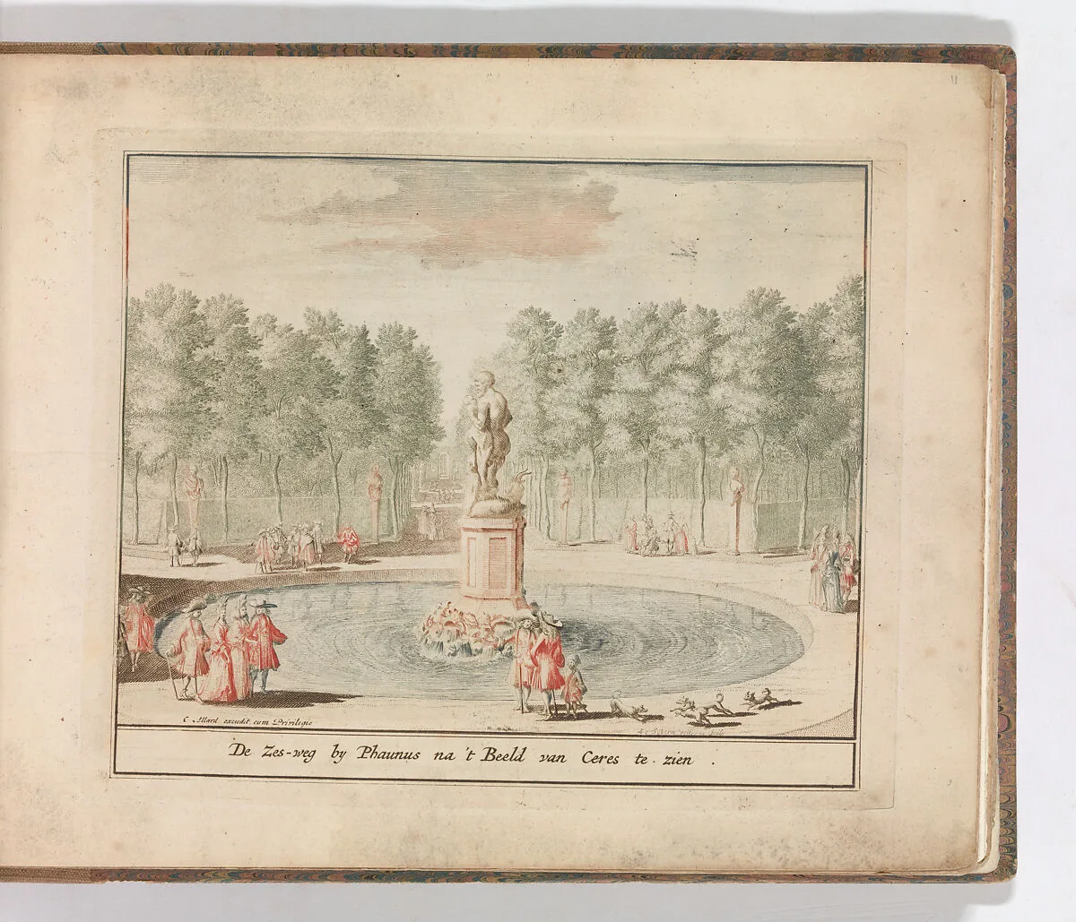 'De Zes-weg by Phaunus na 't Beeld van Ceres te zien', in: Tooneel Der Voornaamste Nederlands Huizen, En Lust Hoven, Naar T Leven Afgebeeld — Carel Allard|Lorenz Scherm