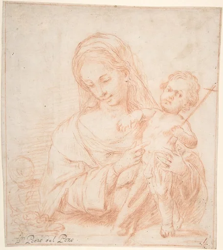 Half-length Virgin and Standing Child with Indications of a Young Saint John the Baptist at Left