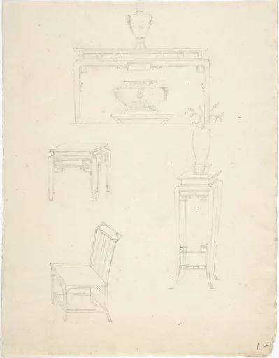 Designs for Chinoiserie Furniture: Three Tables and a Chair