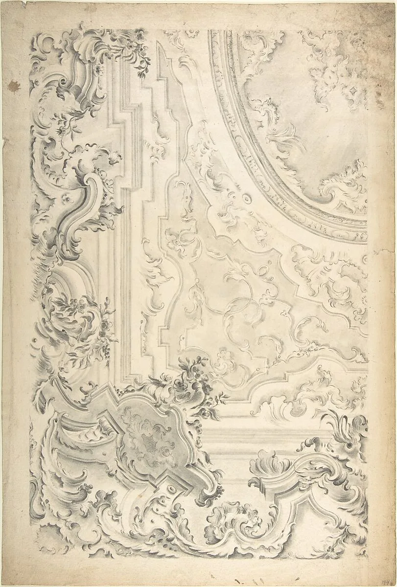 Design for a Ceiling with Cove Showing — Anonymous, Italian, Piedmontese, 18th century