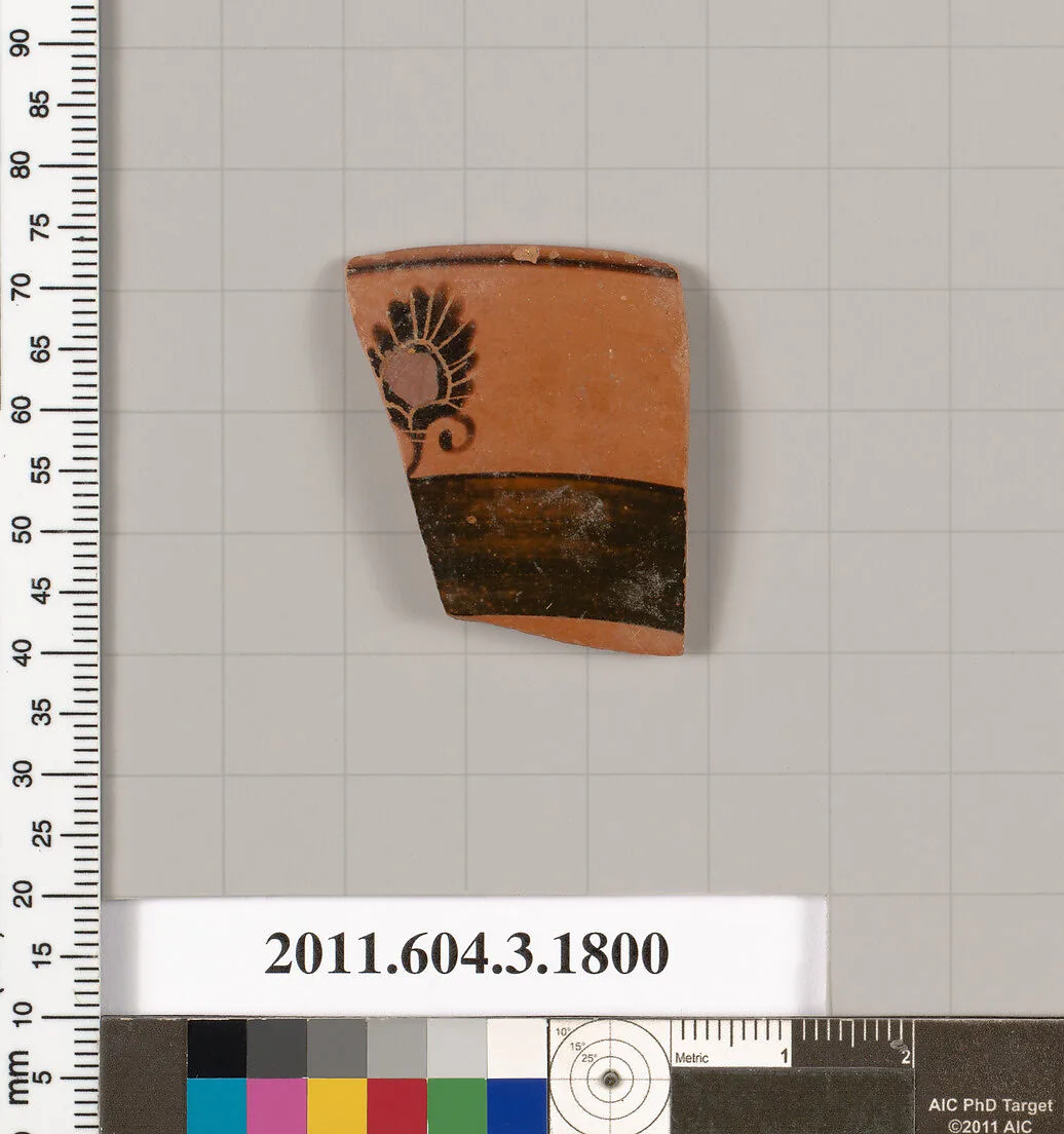 Terracotta fragment of a kylix: Lip cup (drinking cup) — Unknown