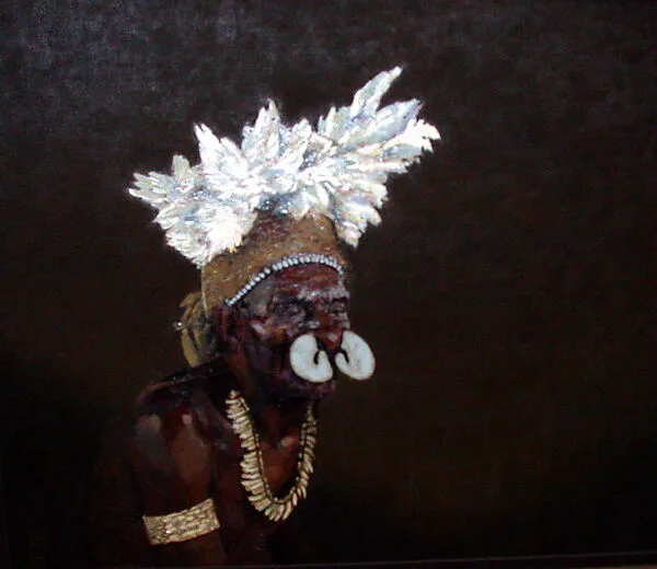 Painting by Lunda Hoye Gill, "Asmat Chief" — Lunda Hoyle Gill