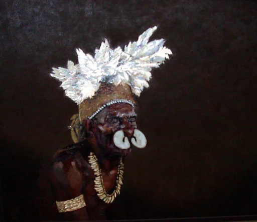 Painting by Lunda Hoye Gill, "Asmat Chief"