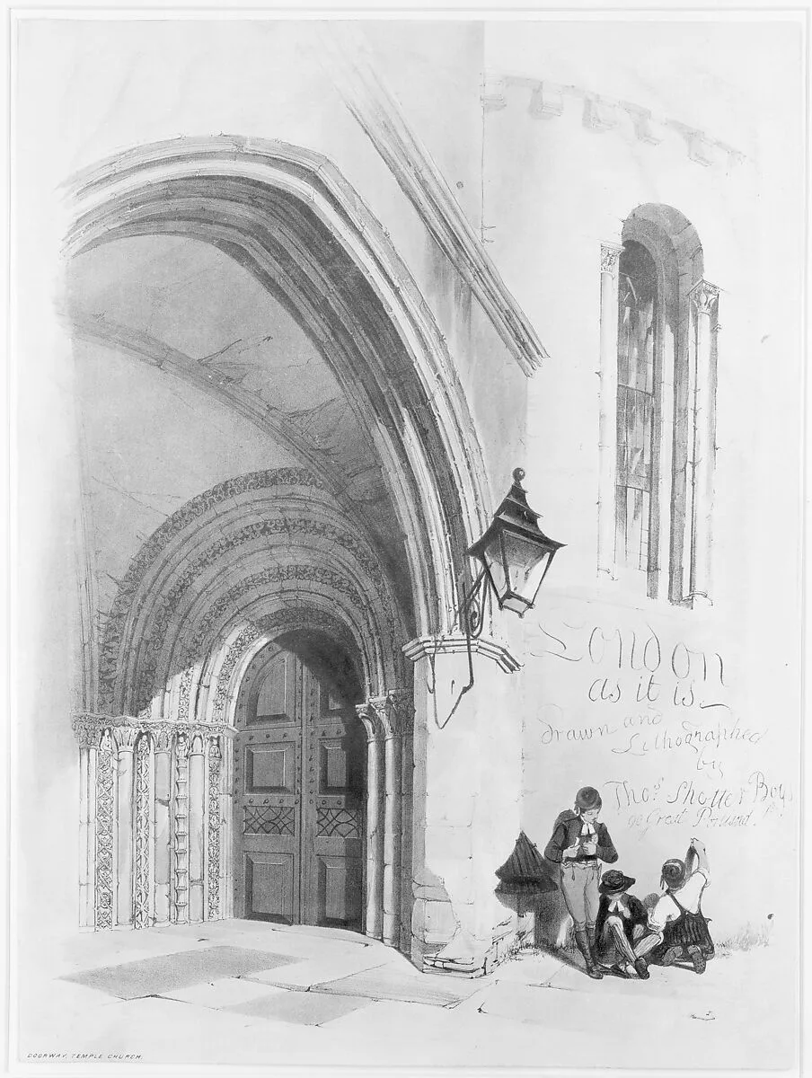Doorway, Temple Church (Frontispiece) — Thomas Shotter Boys|Charles Joseph Hullmandel|Thomas Boys