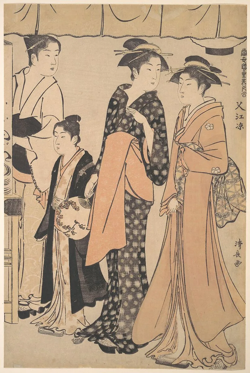 Sako no Suzumi|Cooling Off at Nakazu — Torii Kiyonaga