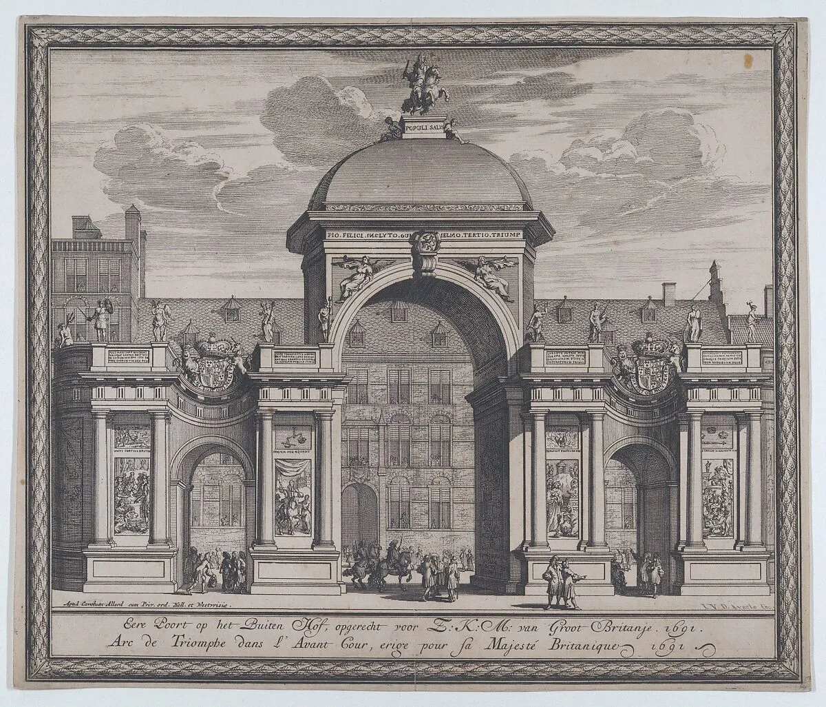 Triumphal arch erected in celebration of the entry of King William III — Jan van den Aveelen