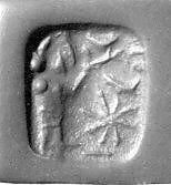 Stamp seal (octagonal pyramid) with cultic scene — Unknown