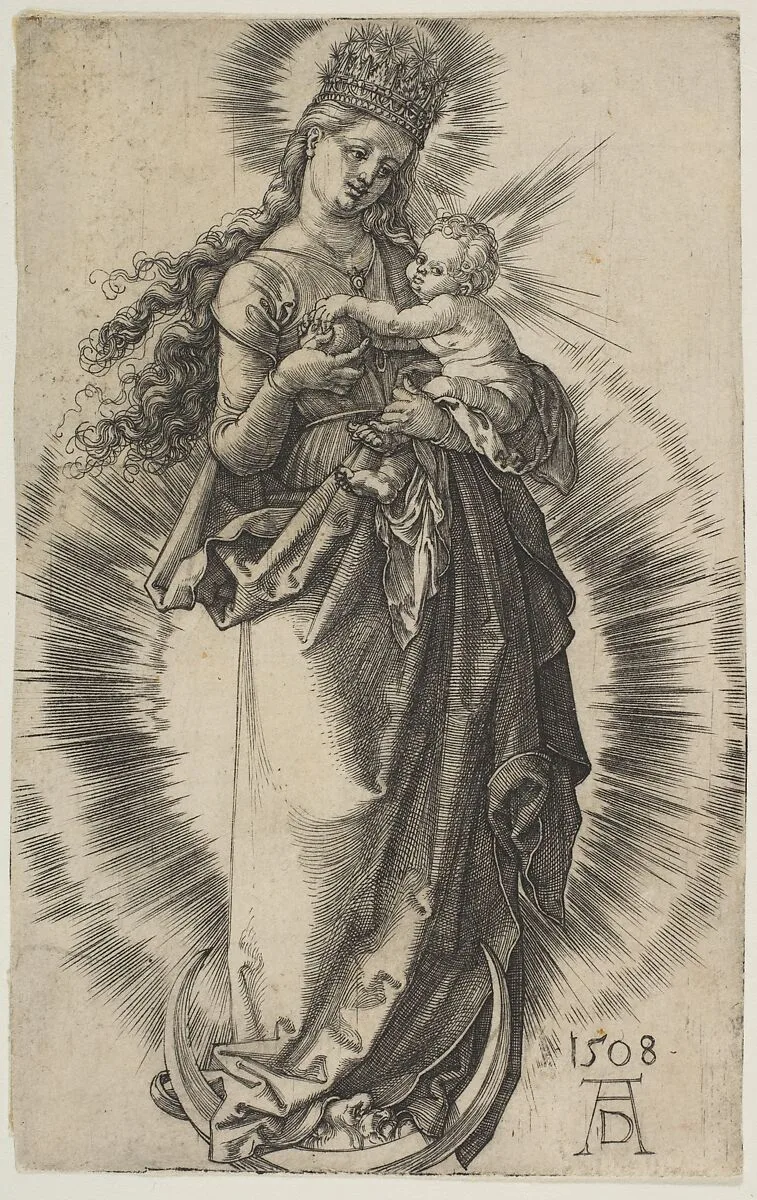 Virgin on the Crescent with a Starry Crown — Albrecht Dürer