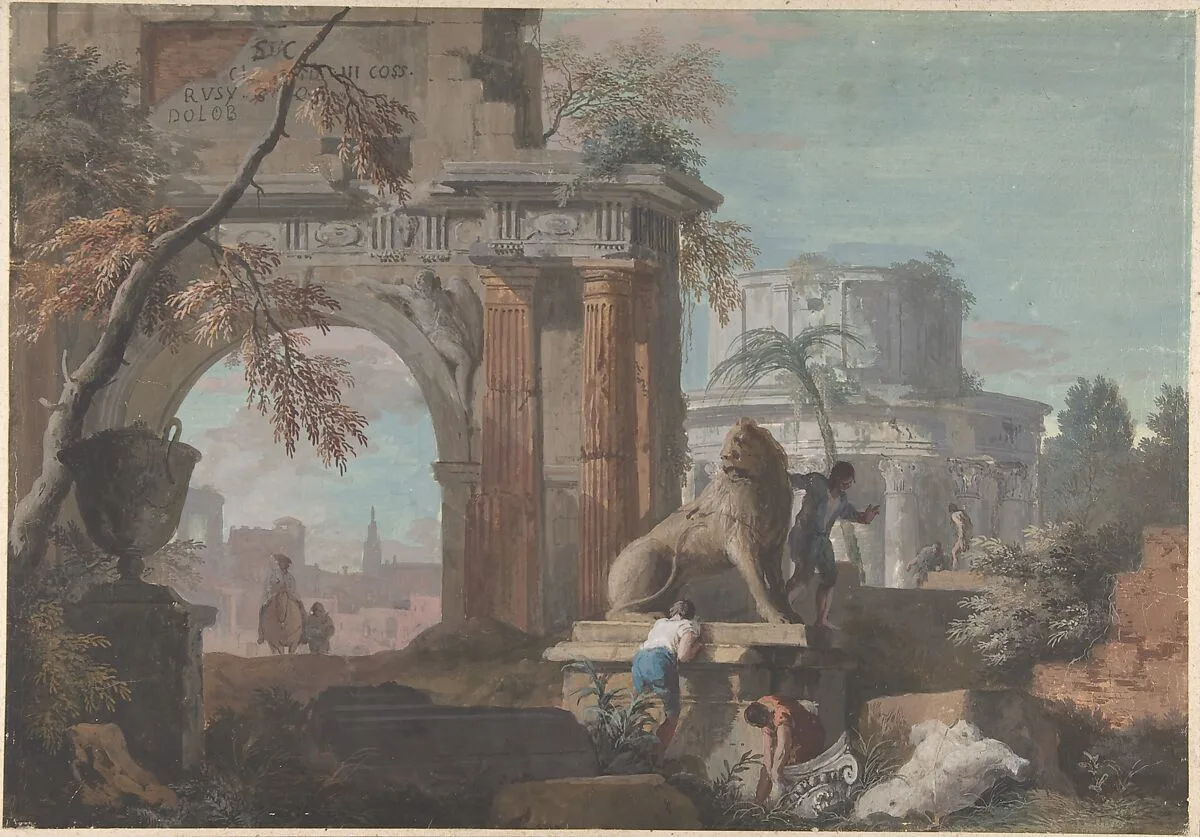 Capriccio with Roman Ruins — Marco Ricci