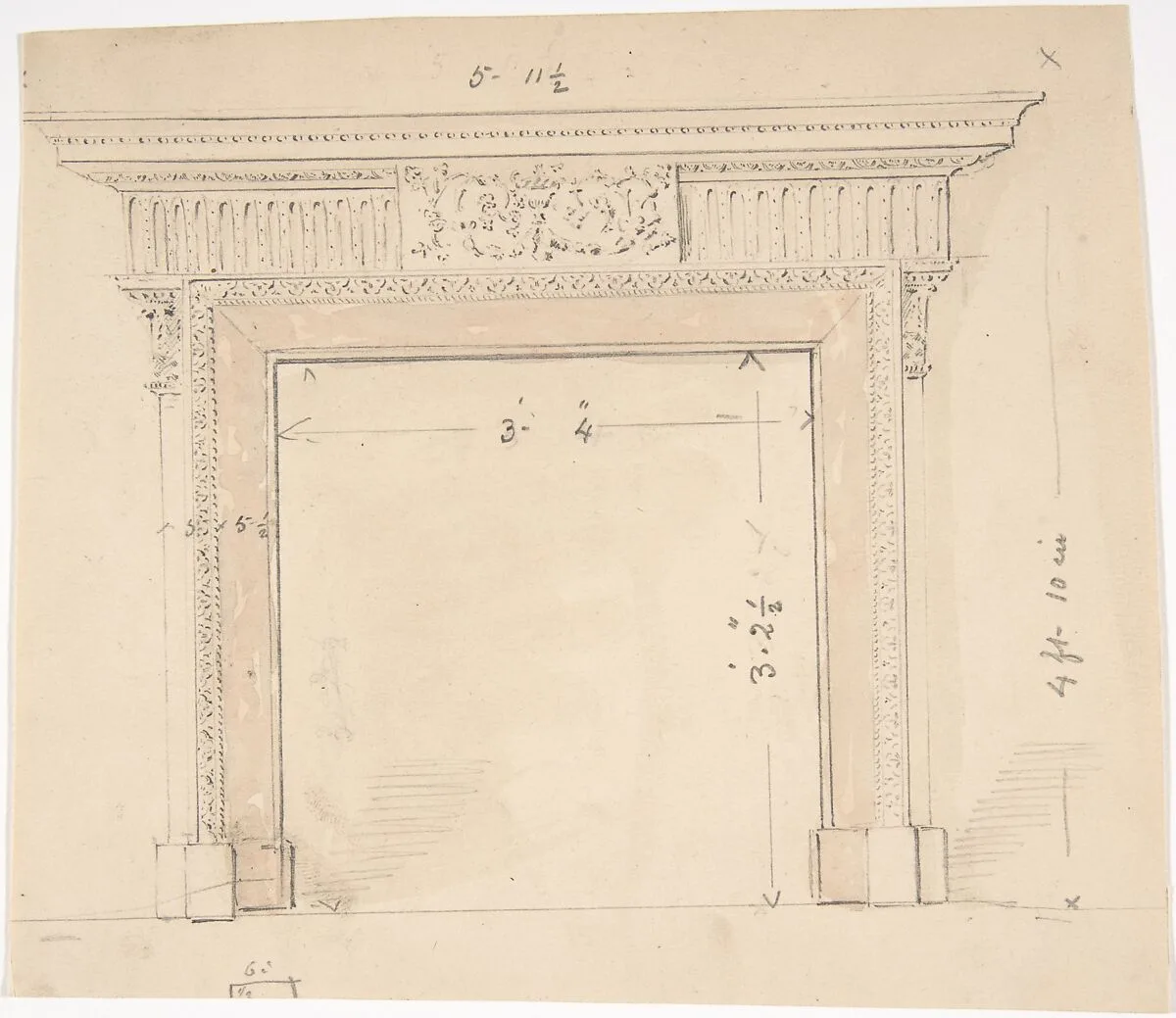 Design for a Fireplace — Anonymous, British, 19th century