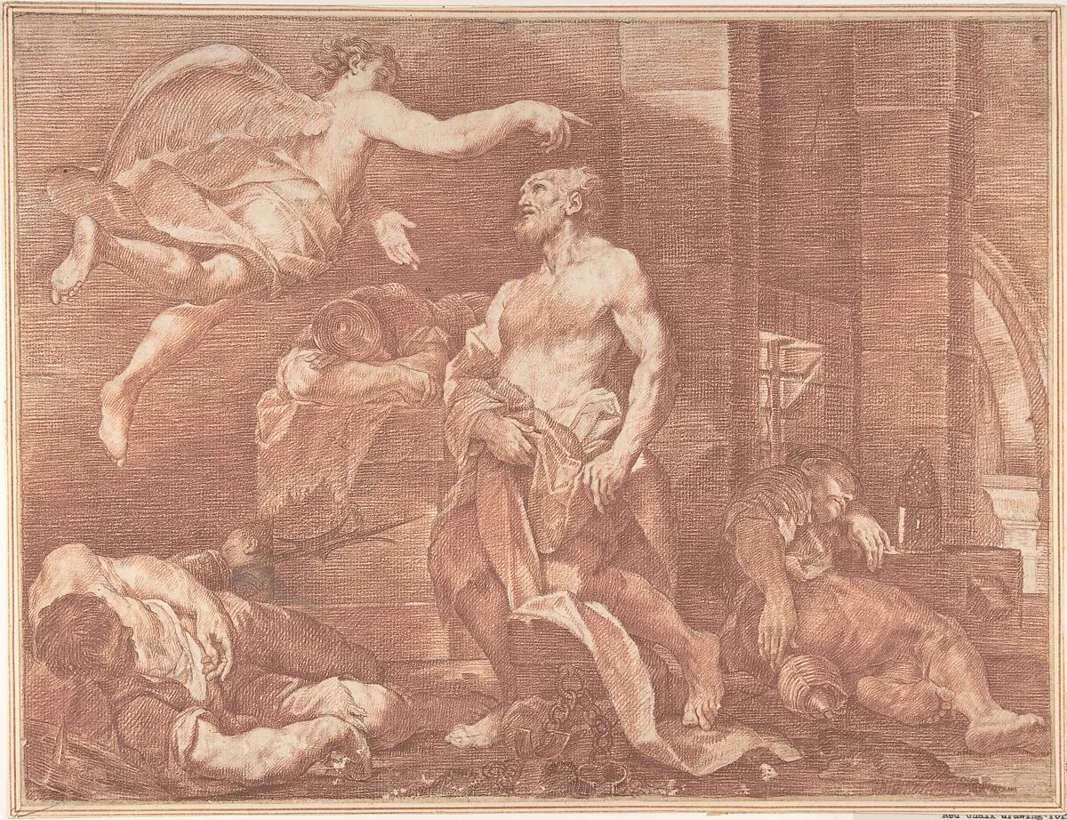 Saint Peter Released from Prison — Anonymous, Italian, Bolognese, 17th century