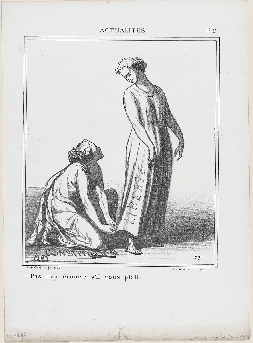 Not too short please, from 'News of the day,' published in "Le Charivari" — Honoré Daumier|Walter Frères|Arnaud de Vresse
