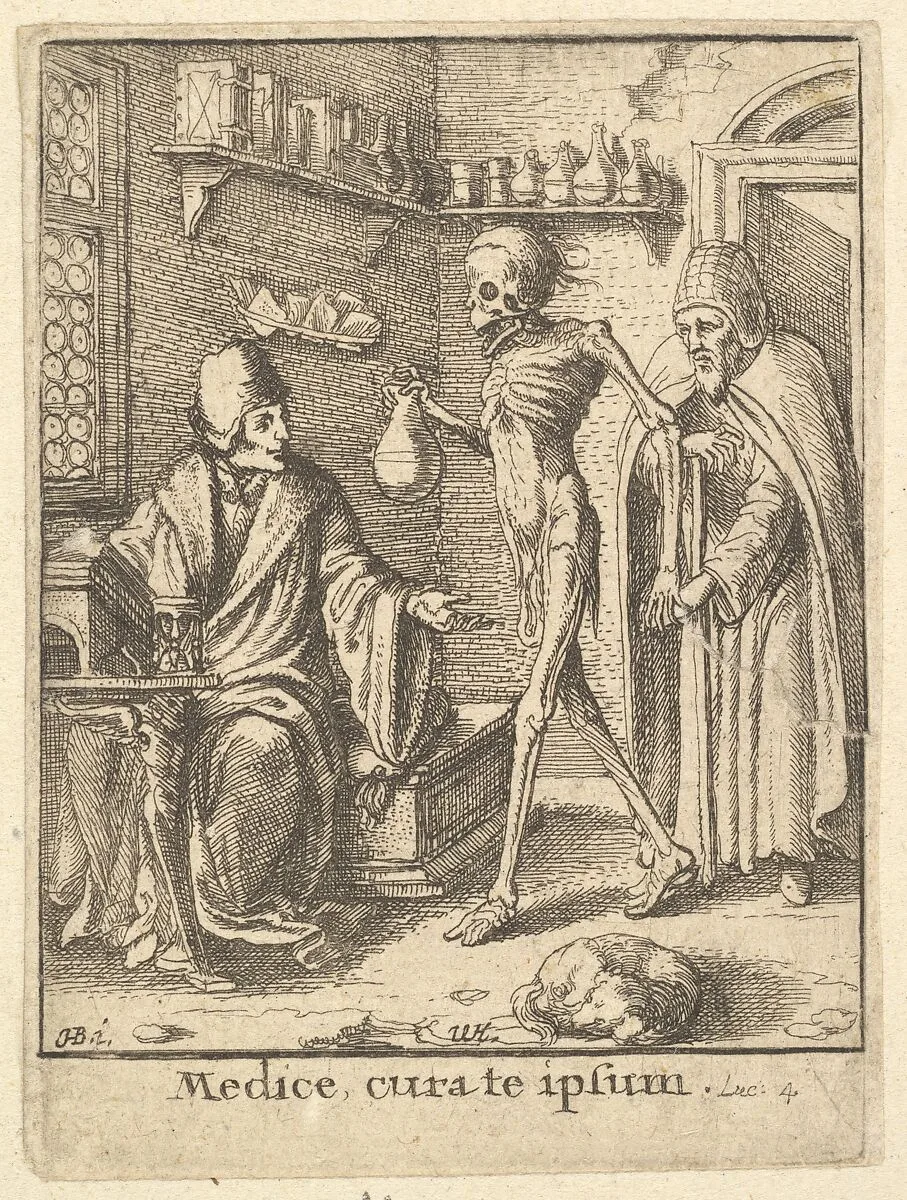 Doctor, from the Dance of Death — Hans Holbein the Younger|Wenceslaus Hollar