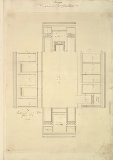 Treasury House, 10 Downing Street, London: Plan of the First-floor Parlor (Northeast Corner Room)