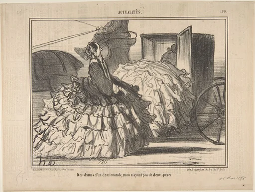 Des dames d'un demi-monde, mais n'ayant pas de demi-jupes, from Actualités, published in Le Charivari, May 11, 1855