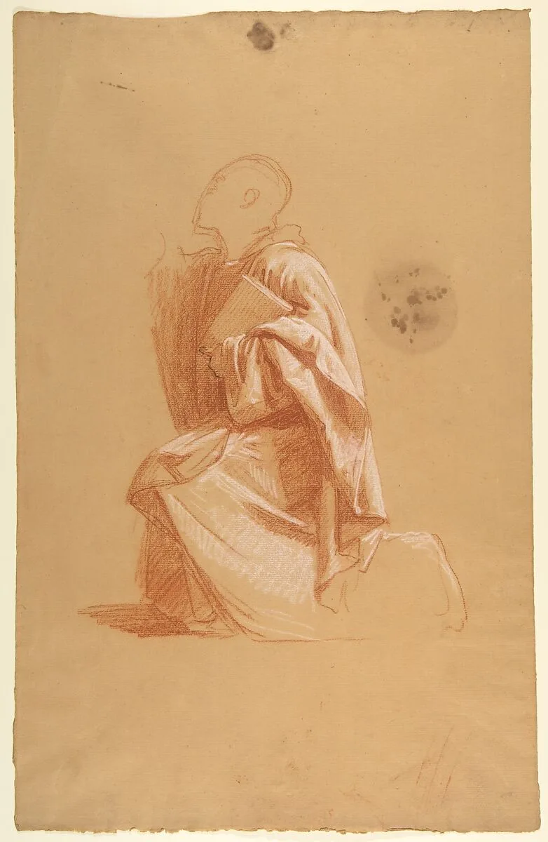Cleric (lower register; study for wall paintings in the Chapel of Saint Remi, Sainte-Clotilde, Paris, 1858) — Isidore Pils