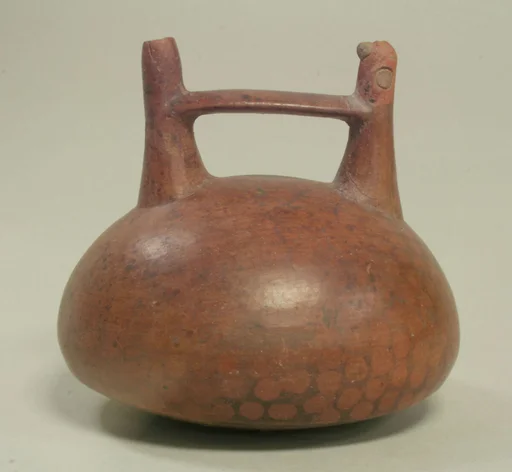 Double Spout and Bridge Bottle with Bird