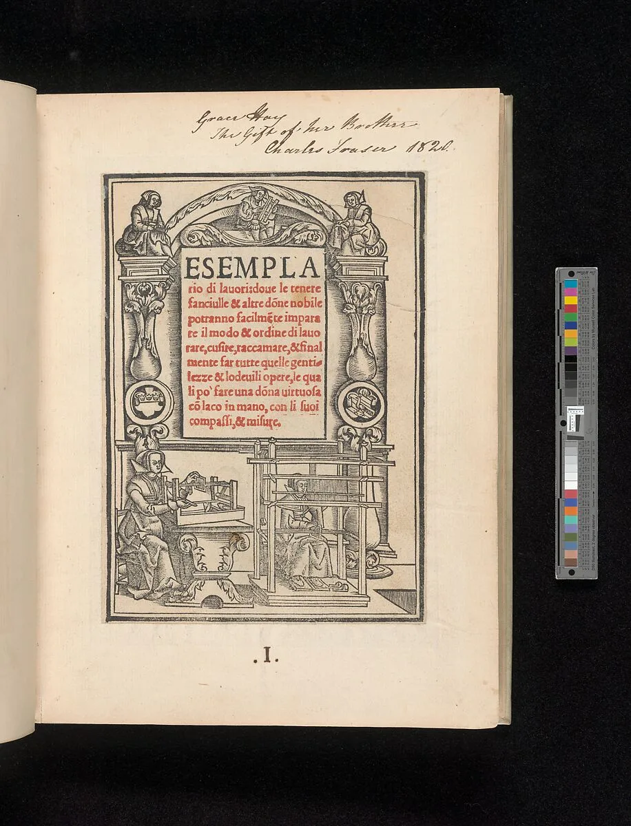 Esemplario di lavori, title page — Nicolò Zoppino
