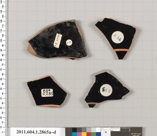 Terracotta fragments of kylikes (drinking cups)
