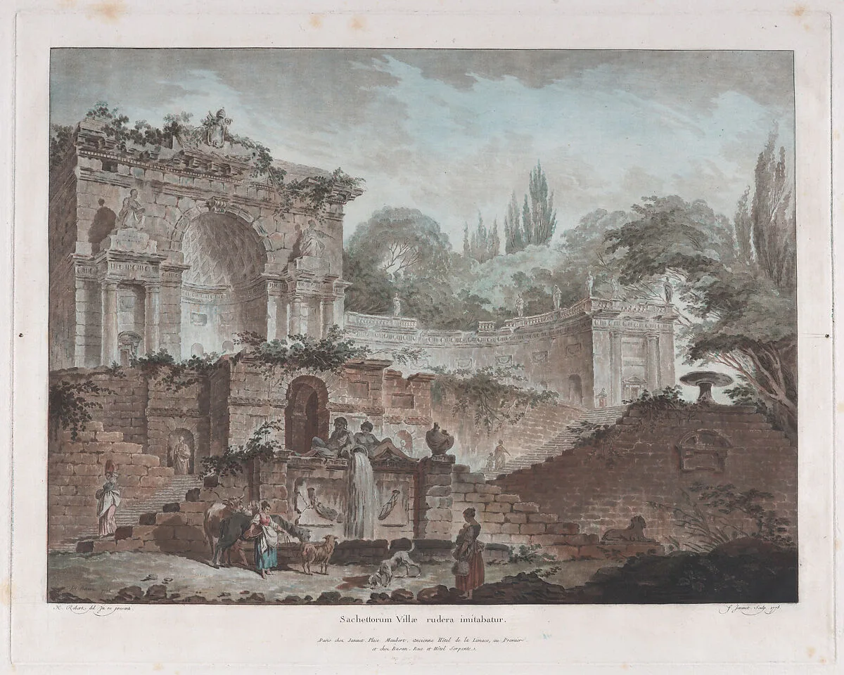 The Villa Sachetti — Jean François Janinet|Hubert Robert
