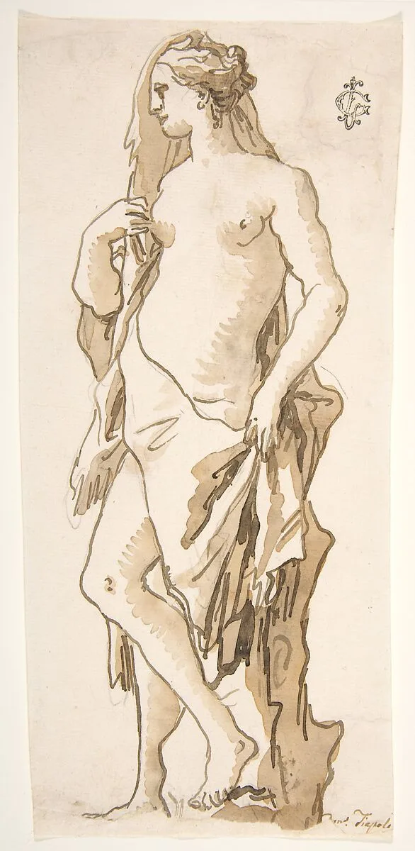 Study of a Garden Sculpture: Iole — Giovanni Domenico Tiepolo