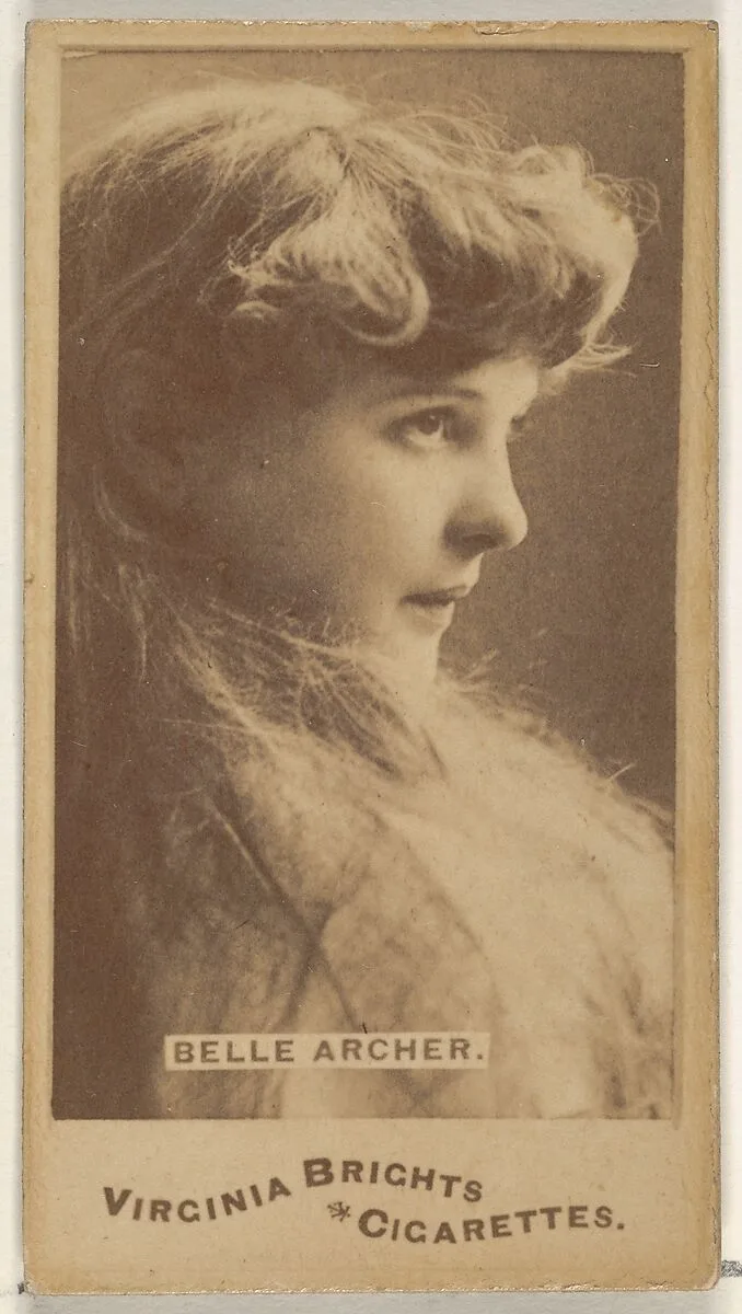 Belle Archer, from the Actors and Actresses series (N45, Type 1) for Virginia Brights Cigarettes — Allen & Ginter