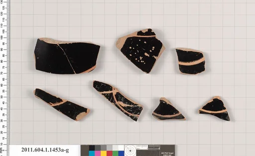 Terracotta fragments of kylikes (drinking cups)