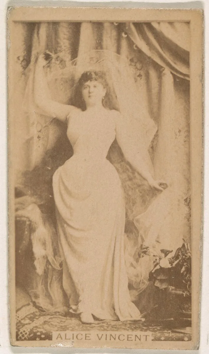 Alice Vincent, from the Actresses series (N245) issued by Kinney Brothers to promote Sweet Caporal Cigarettes — Kinney Brothers Tobacco Company