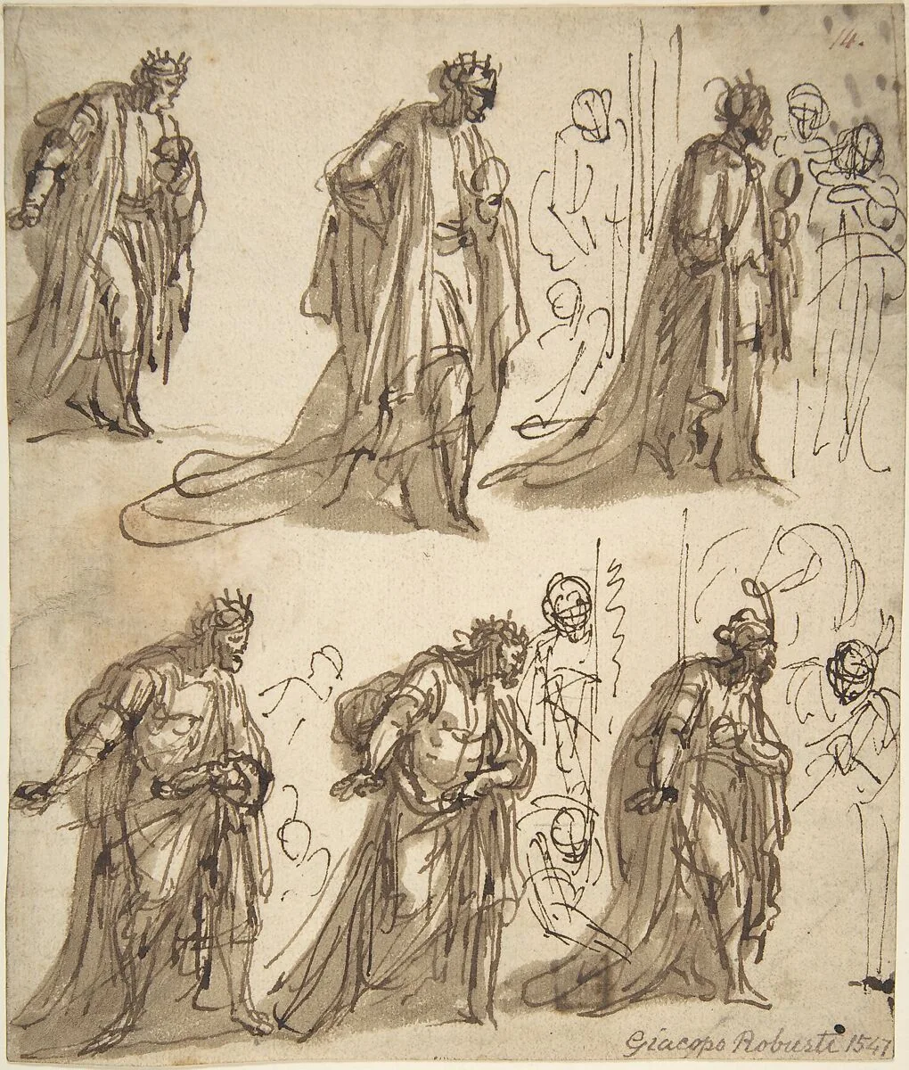 Six Studies of a King for an Adoration — Anonymous, Italian, Venetian, 16th century