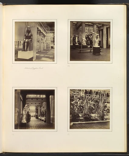 [Interior of Egyptian Court; Classical Sculpture Gallery with Discus-Thrower; View of Egyptian Court from Classical Sculpture Gallery; Foliage in the Egyptian Court]