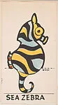 Sea Zebra, bakery insert card from the Pinocchio Circus Performers series (D64) — Walt Disney Productions