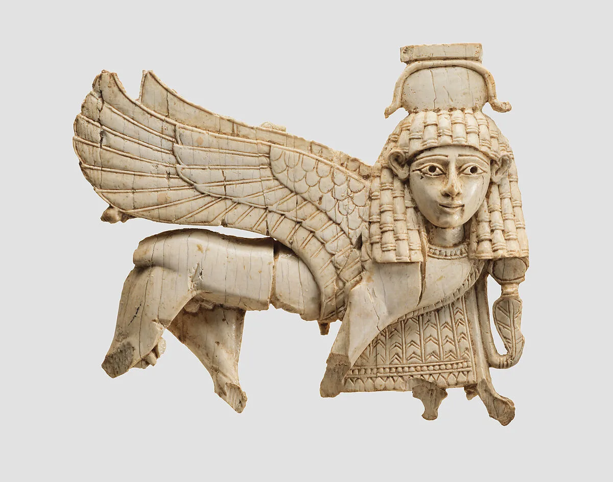 Openwork plaque with a striding sphinx — Unknown