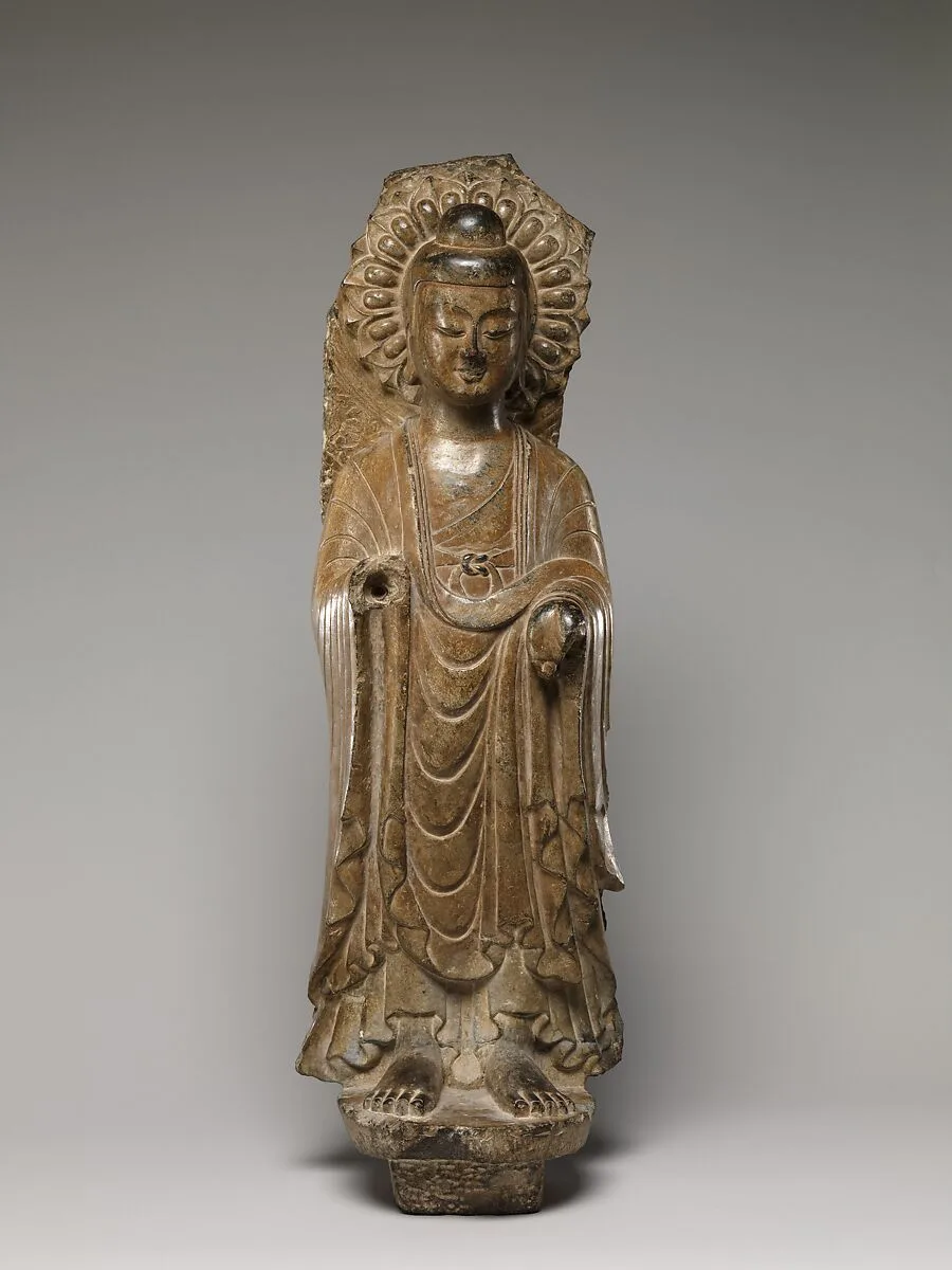 東魏 彩繪石雕佛像|Buddha — Unknown