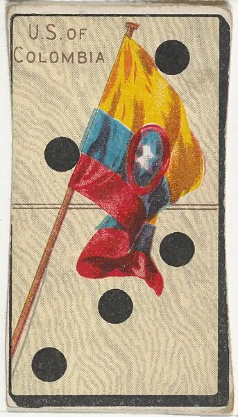 United States of Colombia, from the National Flag on Domino series (T177) issued by Kinney Brothers to promote Sweet Caporal Cigarettes — Kinney Brothers Tobacco Company