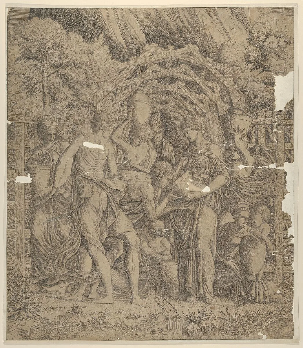 Rebecca and Eliezer at the Well — Francesco Primaticcio|Master IQV