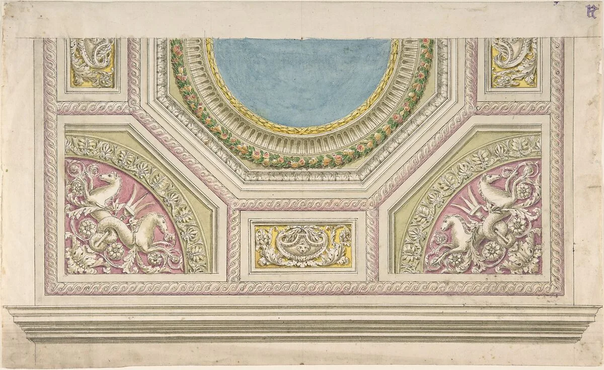 Design for a Decorated Ceiling — Anonymous, Italian, 19th century