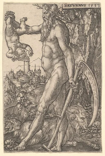 Saturn holding an Infant and a Scythe, from The Seven Planets